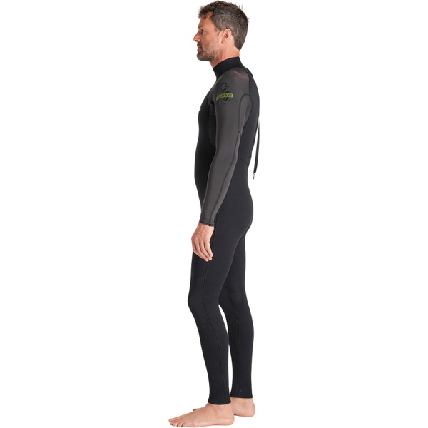 2026 C-Skins Mens Nuwave Element 3/2mm Back Zip Wetsuit C-NEL32STM - Black / Meteor / Olive